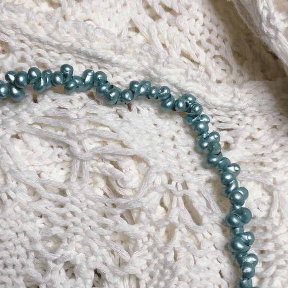 Vintage Jewelry Light Blue Long Mini Shell Lei Necklace - Picture 3 of 6